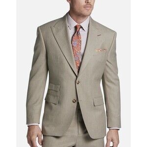 Tayion Collection Mens Classic-Fit Solid Camel Modern Suit Separate Jacket 48R
